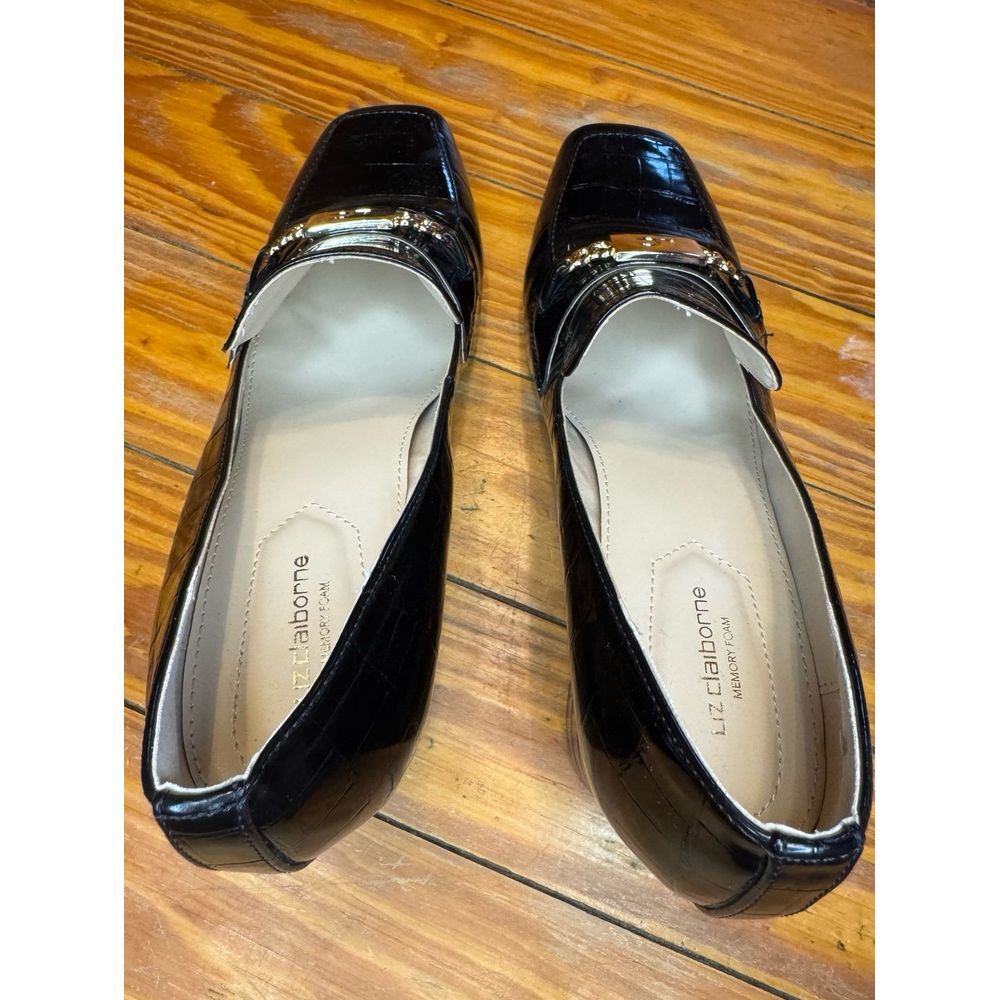 Liz Claiborne Melba Crocodile Leather Block Heels Size 8.5 M - Picture 7 of 11